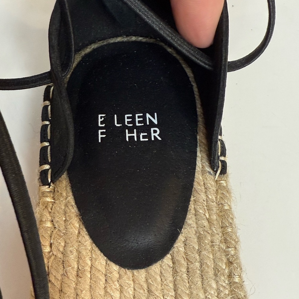 Eileen Fisher Black Espadrille Flats - Picture 8 of 9